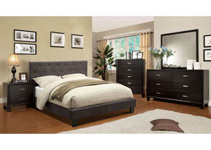 Image for Leeroy Dark Grey Full Platform Bed w/Espresso Dresser and Mirror