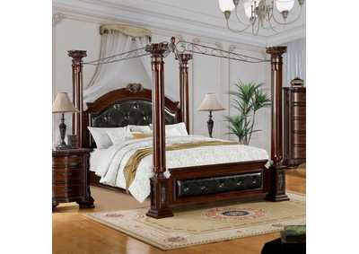 Image for Mandalay Brown Queen Upholstered Canopy Bed w/Dresser and Mirror