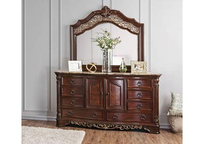 Menodora Brown Dresser and Mirror,Furniture of America