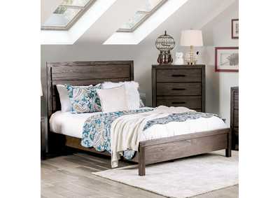 Rexburg Dark Gray Wire-Brushed Dresser and Mirror,Furniture of America