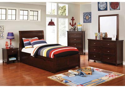 Brogan Brown Full Sleigh Bed w/Trundle,Furniture of America