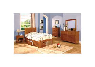 Image for Cara Oak Twin Platform Bed w/Dresser and Mirror
