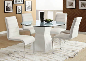 Image for Mauna White Dining Table w/4 White Side Chair