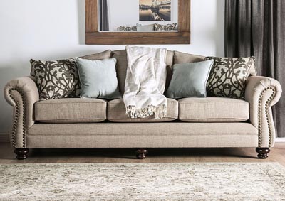 Jarauld Brown Sofa and Loveseat,Furniture of America