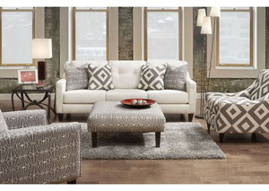 Parker Ivory Sofa and Loveseat w/Pillows,Furniture of America