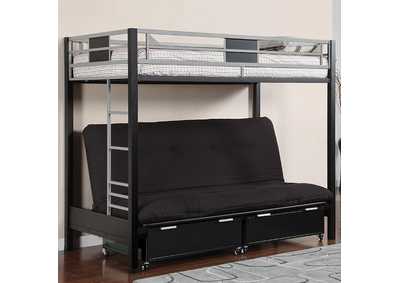 Image for Clifton Silver/Black Twin Bed/Futon Base
