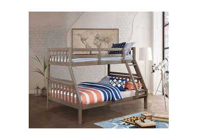 Emilie Wire-Brushed Warm Gray Twin/Full Bunk Bed