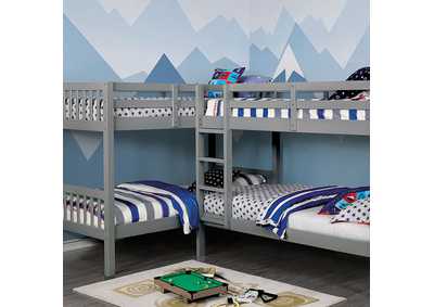Marquette Gray Quadruple Twin Bunk Bed,Furniture of America