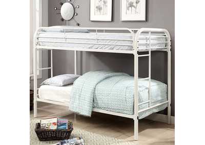 Opal White Twin/Twin Bunk Bed,Furniture of America