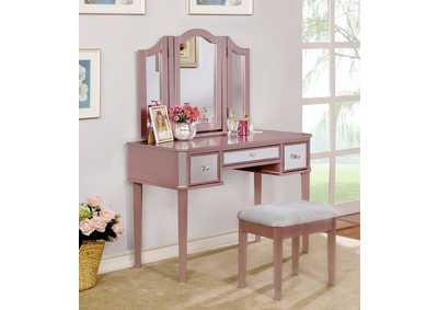Image for Clarisse Rose Gold Vanity w/ Stool