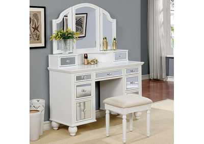Image for Tracy White Vanity w/ Stool