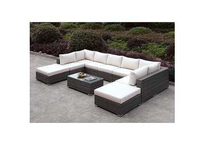 Somani Light Gray U-Sectional + Coffee Table,Furniture of America