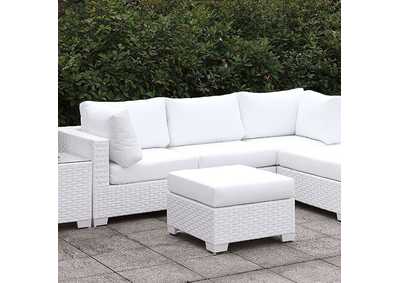 Somani White SMALL L-Sectional W/ RIGHT Chaise + Ottoman,Furniture of America