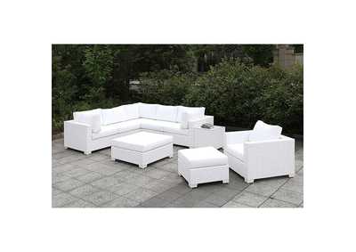 Image for Somani White L-Sectional + Chair + 2 Ottomans