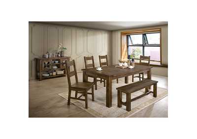 Kristen Rustic Oak Dining Table,Furniture of America