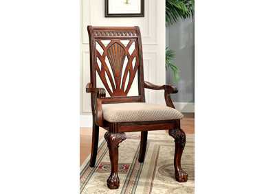 Petersburg Cherry Arm Chair [Set of 2],Furniture of America