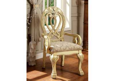 Wyndmere Vintage White Arm Chair [Set of 2],Furniture of America