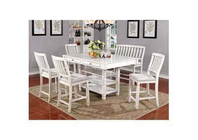 Kaliyah Antique White Counter Height Table