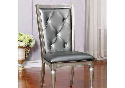 Sarina Silver Side Chair [Set of 2],Furniture of America