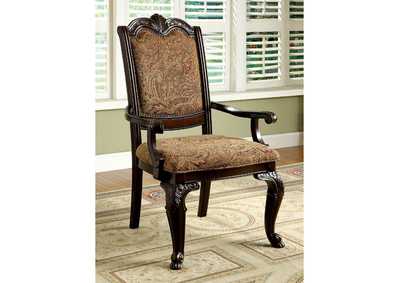 Bellagio Brown Cherry Arm Chair [Set of 2],Furniture of America