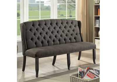 Image for Sania Antique Black 3-Seater Loveseat Bench