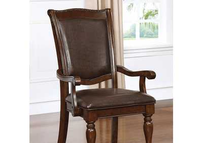 Alpena Brown Cherry Arm Chair [Set of 2],Furniture of America