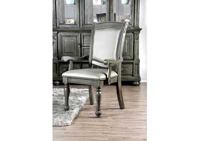 Alpena Gray Arm Chair [Set of 2],Furniture of America