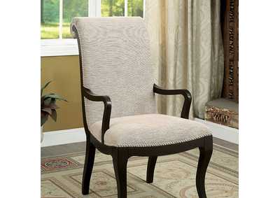 Ornette Espresso Arm Chair [Set of 2],Furniture of America