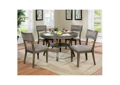 Leeds Gray Round Dining Table,Furniture of America