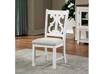 Auletta Distressed White/Gray Side Chair [Set of 2],Furniture of America