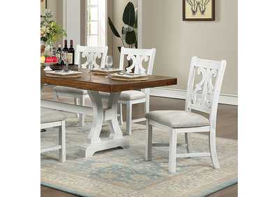 Auletta Distressed White Dining Table,Furniture of America