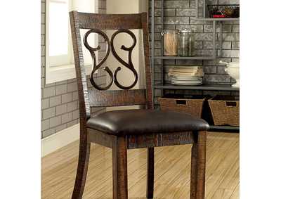 Paulina Rustic Walnut Side Chair [Set of 2],Furniture of America