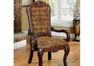 Medieve Brown Arm Chair [Set of 2],Furniture of America