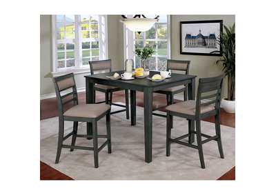 Fafnir Weathered Gray 5 Piece Counter Height Table Set