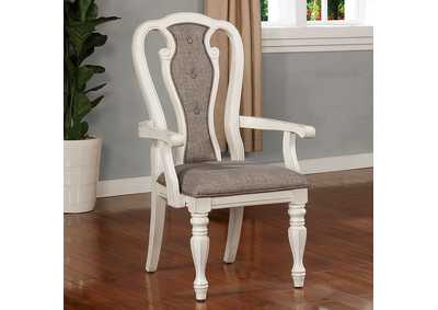 Image for Leslie White Wash Arm Chair [Set of 2]