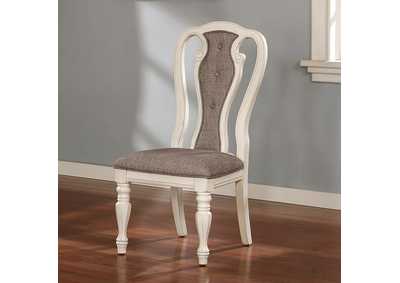 Leslie White Wash Side Chair [Set of 2],Furniture of America