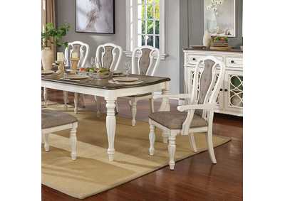 Leslie White Wash Dining Table,Furniture of America
