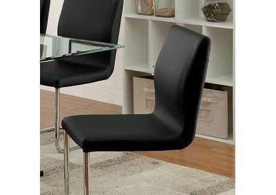 Lodia Black Side Chair [Set of 2],Furniture of America