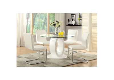 Lodia White Dining Table,Furniture of America