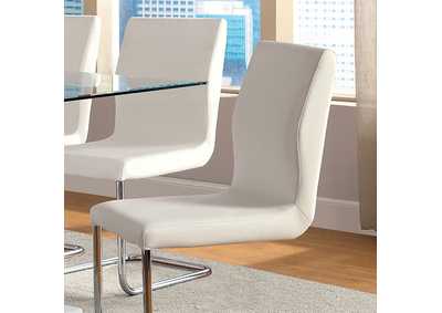 Lodia White Side Chair [Set of 2],Furniture of America