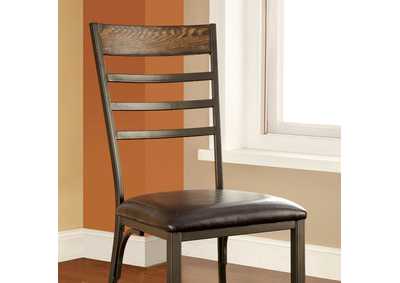 Image for Hailey Elm & Metal Ladder Back Side Chair (Set of 2)