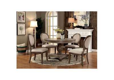 Kathryn Rustic Dark Oak Round Dining Table,Furniture of America