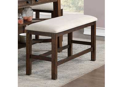 Image for Fredonia Rustic Oak/Beige Counter Ht. Bench