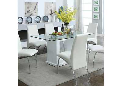 Eva White Dining Table,Furniture of America