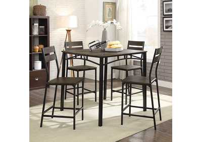 Westport Antique Brown 5 Piece Counter Height Table Set,Furniture of America