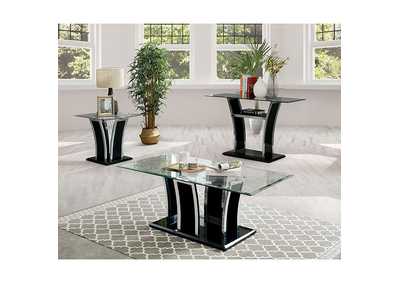 Staten Glossy Black End Table,Furniture of America
