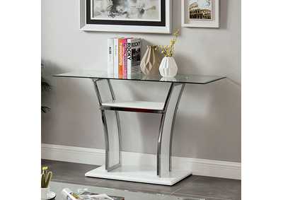 Staten Glossy White Sofa Table,Furniture of America