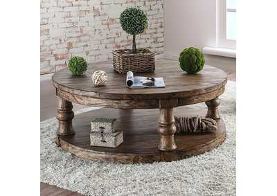 Mika Antique Oak Coffee Table,Furniture of America
