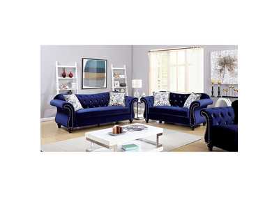 Jolanda Blue Loveseat,Furniture of America