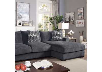 Kaylee Gray L-Sectional w/ Right Chaise,Furniture of America